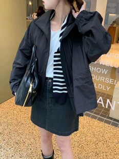 At Studios运动立领冲锋衣24春季设计感宽松显瘦长袖工装风衣外套