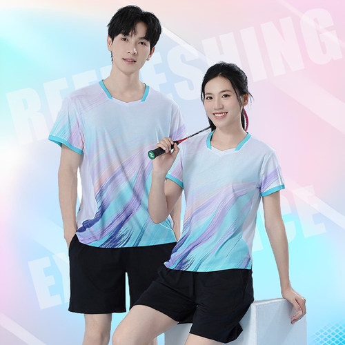 新款羽毛球服女套装速干韩版男