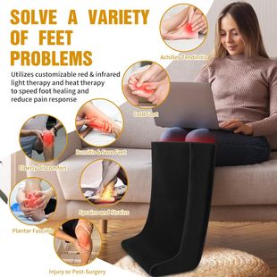 长脚套足部和腿部红光疗法,660nm 和 850nm 近红外光疗法