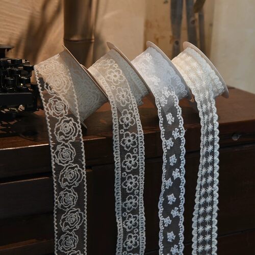 透明网纱镂空水溶刺绣蕾丝花边带