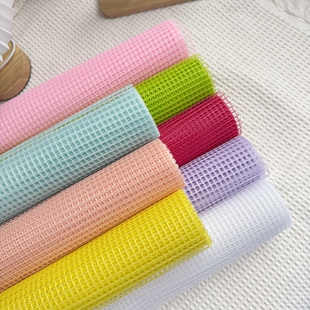 彩虹镂空网鲜花花束包装方格网纱花店diy手工花艺包装资材