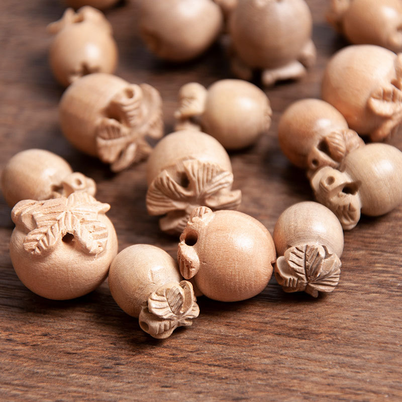 桃木雕刻柿子串珠手链项链吊坠挂件男女款木质饰品礼物柿柿如意