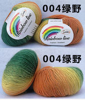 Rainbow thread segment dyed wool thread, wool gradient fine thread, skin-friendly crochet scarf thread, Irish shawl thread, hat thread thumbnail 3