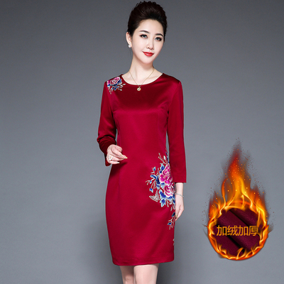 中老年妈妈装婚宴连衣裙