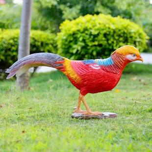 仿真鸟类红腹锦鸡雕塑摆件花园庭院景区户外草坪园林景观动物装饰