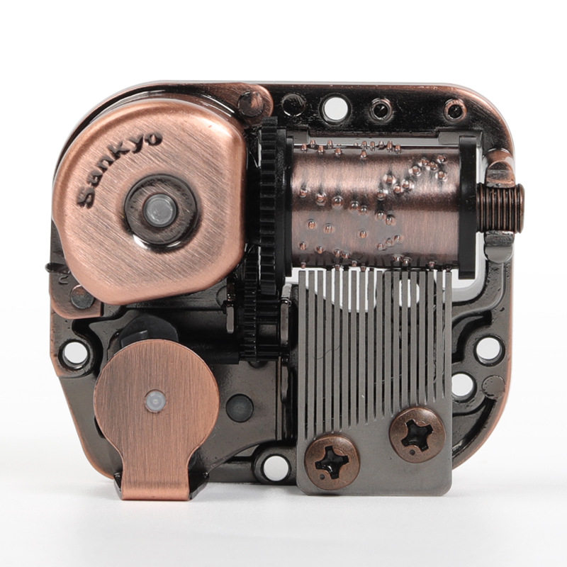 日本sankyo18音红古铜雷达黑八音盒发条式机芯多曲现货供应可编曲