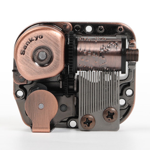 日本sankyo18音红古铜雷达黑八音盒发条式机芯多曲现货供应可编曲