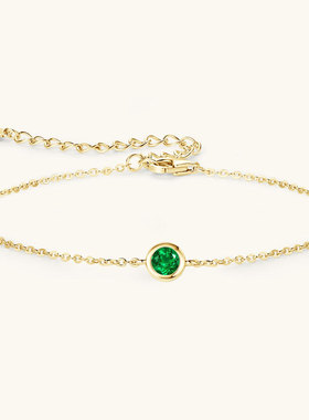 跨境新品网红ins仿祖母绿手链时尚简约三石手饰品气质925纯银手链