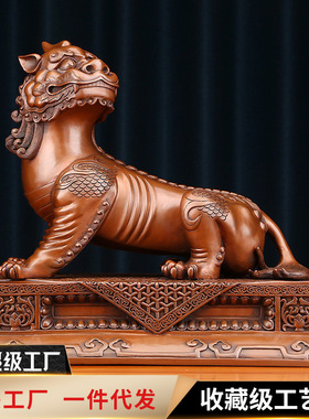 铜欣祥紫铜瑞兽谛听摆件家居客厅桌面九华山地藏王坐骑工艺品