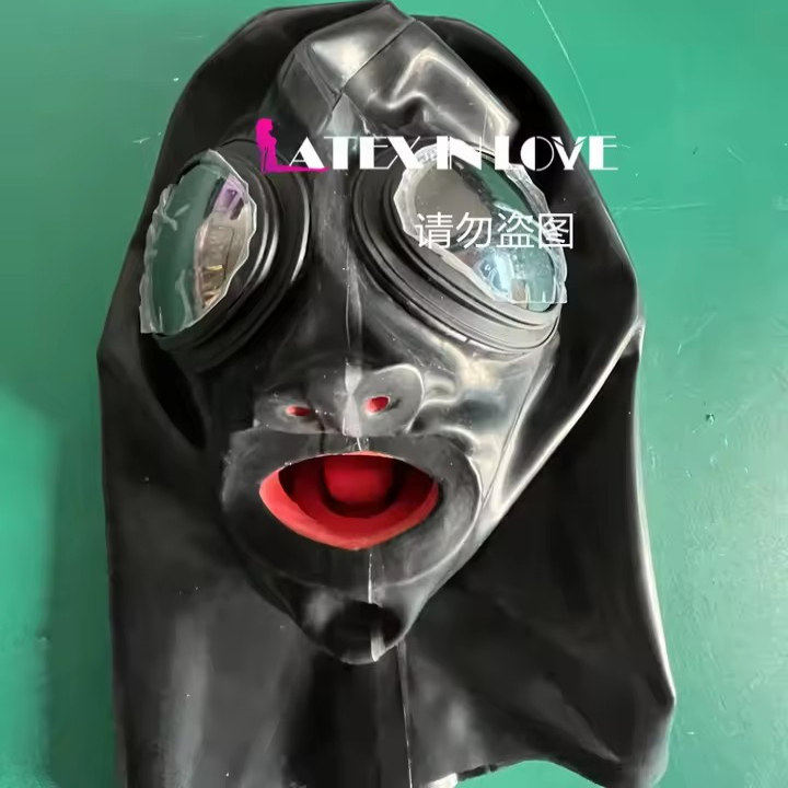乳胶头套 镜片 15cm鼻管 牙套 全包面具 定制