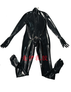 MY 乳胶衣 乳胶紧身衣乳胶连体衣包手五指袜 三个带锁拉头定制