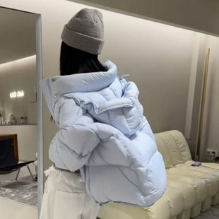 90白鸭绒云朵泡芙羽绒服2025冬季韩系新款保暖显瘦连帽短款面包服