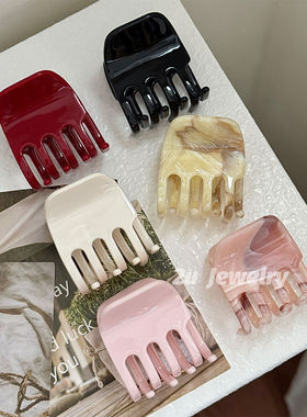 韩国ins新款中号8齿章鱼抓夹法式半扎盘发鲨鱼夹高马尾少女发饰