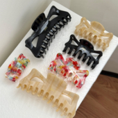 韩国ins新款 泫雅风彩色糖果抓夹夏日可爱甜美少女盘发金标鲨鱼夹