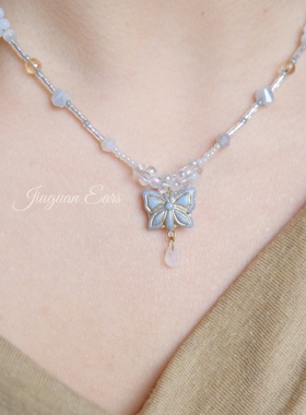 银蝶｜原创酒馆手作复古简约cleanfit百搭项链文艺蝴蝶锁骨链