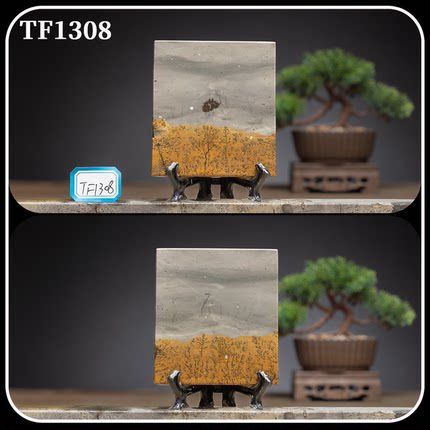 广西草花石国画石方形挂饰平安牌薄片杯垫无漆无蜡TF1308-1357