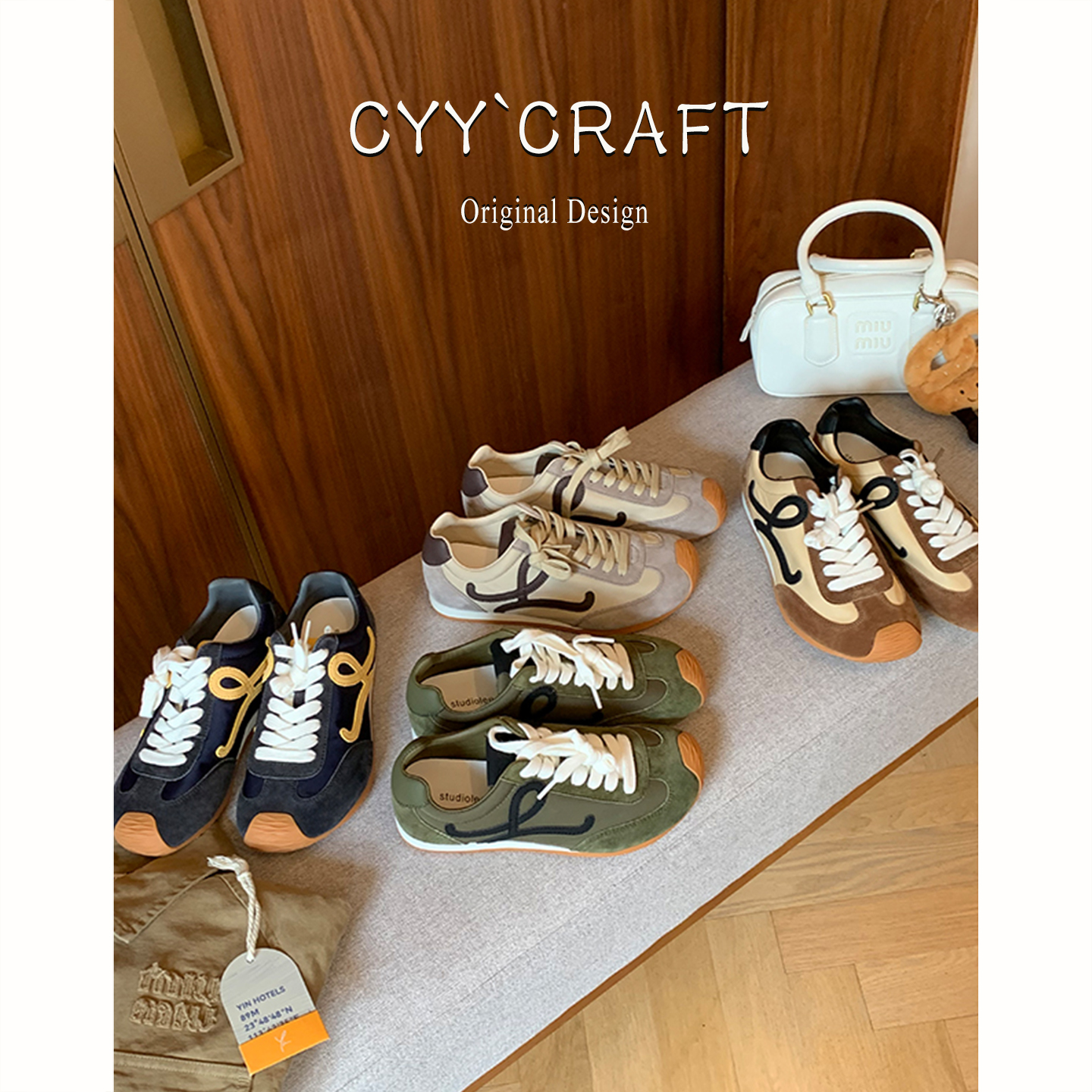 牛皮~内增高歪头德训鞋女2025新