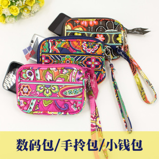 VB歐美時尚 純棉女包外貿出口花布包純棉布印花收納植物花卉手提包