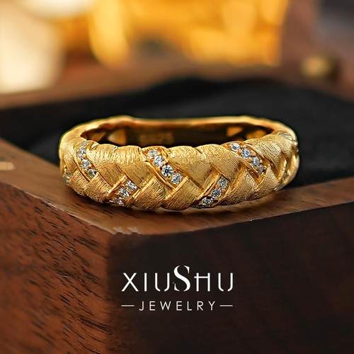 麦穗平安意大利拉丝戒指