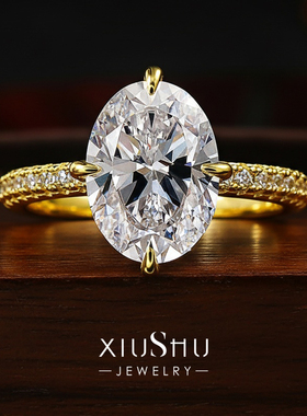 极简风镶嵌高碳钻925银戒指