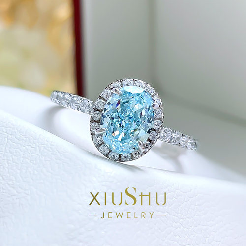 1.5克拉清新海蓝宝戒指