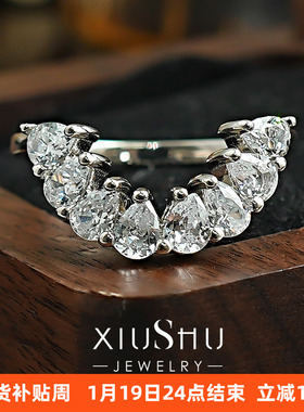 意大利半圈水滴925银戒指