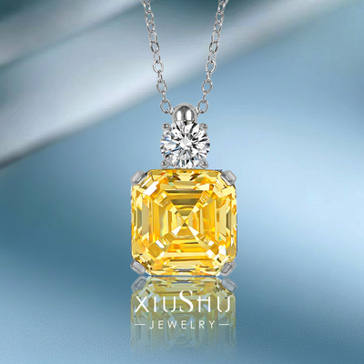 16ct高冰透托帕蓝宝塔切工项链