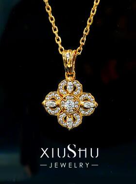 古法点钻十字金刚链锁骨链