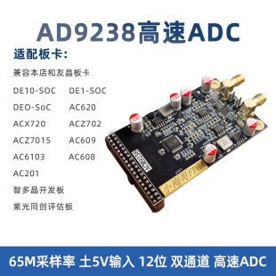 AD9238接FPGA 12位65MSP高速双通道ADC模块正负5V输入替代AD9226