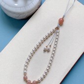 淡水珍珠手机链挂件女串珠手腕绳防太阳石手机挂绳挂件中国风女款