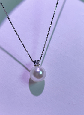 【清仓】强光正大圆珠12mm吊坠送随意抽拉银项S925银针珠珠耳钉女