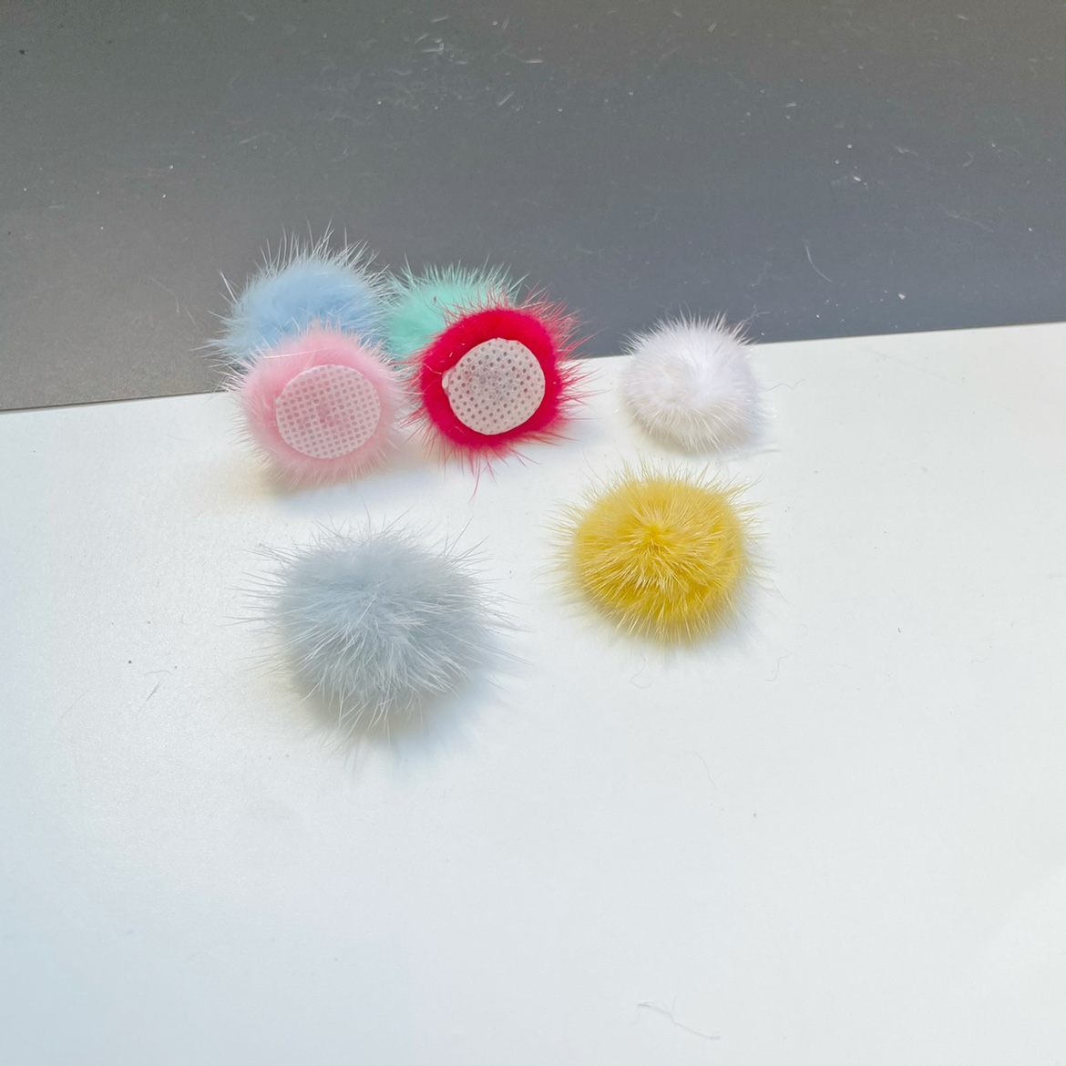 3厘米半球毛花小3秋冬真水貂毛毛球发夹头饰DIY手工发饰材料