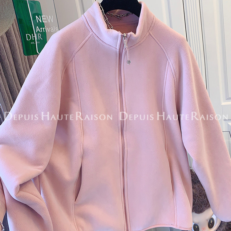DHR休闲摇粒绒羊羔绒半高领卫衣