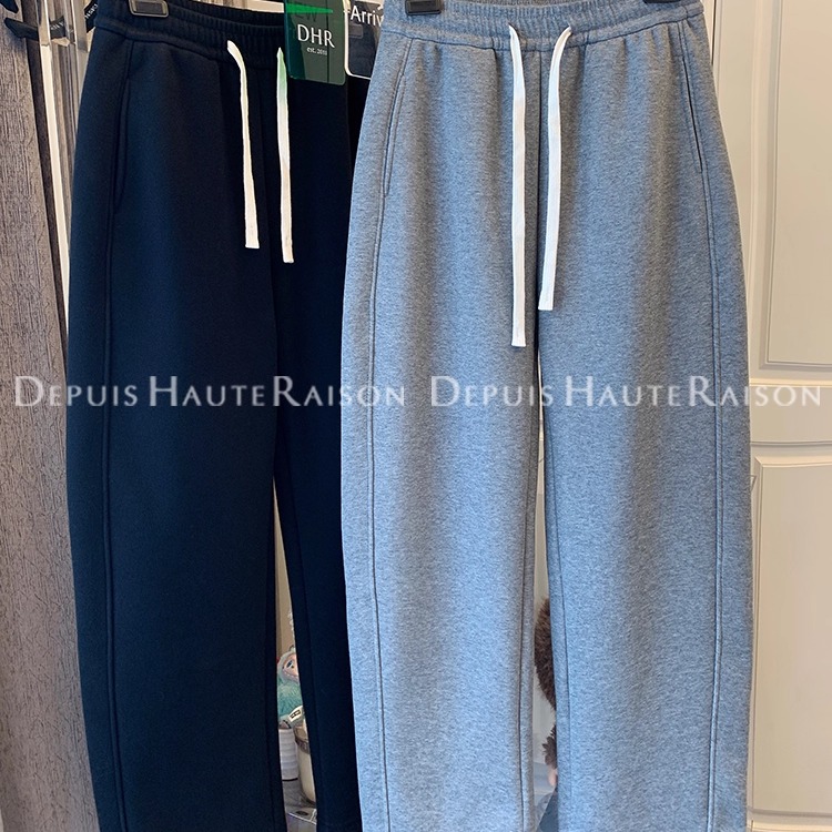 DHR高腰加厚加绒香蕉裤弯刀裤