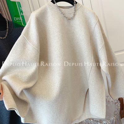 DHR高级感慵懒风气质开叉针织衫