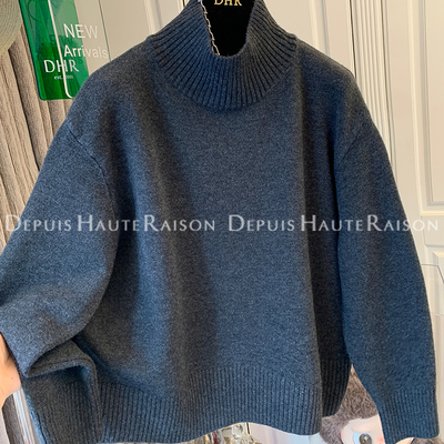 DHR高级感气质半高领针织衫毛衣