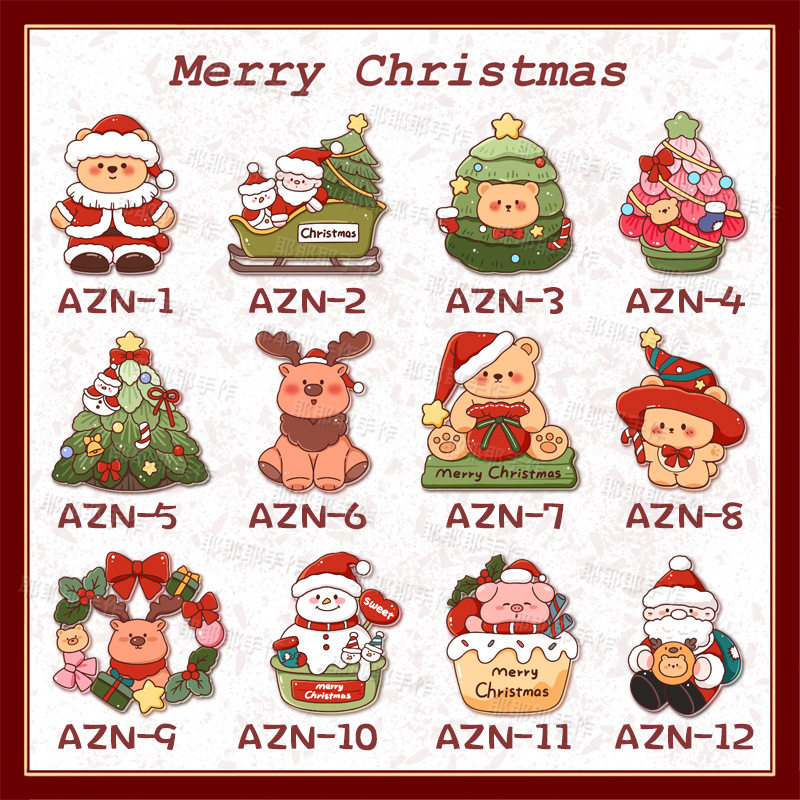 圣诞树节日圣诞老人冰箱贴麋鹿磁贴氛围感吸铁石送孩子朋友礼物