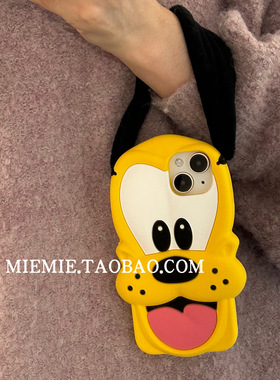 羊咩咩MM可爱手提布鲁托耳朵适用iphone16ProMax手机壳13苹果12硅胶11少女14卡通15软保护套