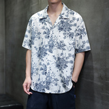 现货夏季花式翻领短袖衬衣宽松有大码1926-P55，男装衬衫，电商B378（原B341）