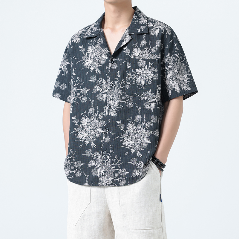 夏季薄款抗皱花式衬衫宽松有大码1926-P55，男装衬衫，电商B378（原B341）