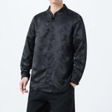 2025风男装唐装上衣宽松大码复古中式立领提花衬衫1922-P65，男装衬衫，电商B378（原B341）