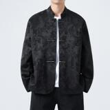 春季新中式提花暗花复古盘扣立领西服男高级感风上衣1920-P100，男装西服，电商B378（原B341）