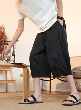 中国风醋酸哈伦裤低裆跨裤吊裆裤胖子加大码K35-P55