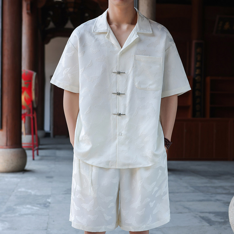 2025夏季半袖衬衣外套  复古风金属盘扣短袖衬衫  1925-P60图片