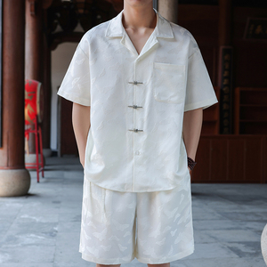2025夏季半袖衬衣外套  复古风金属盘扣短袖衬衫  1925-P60图片