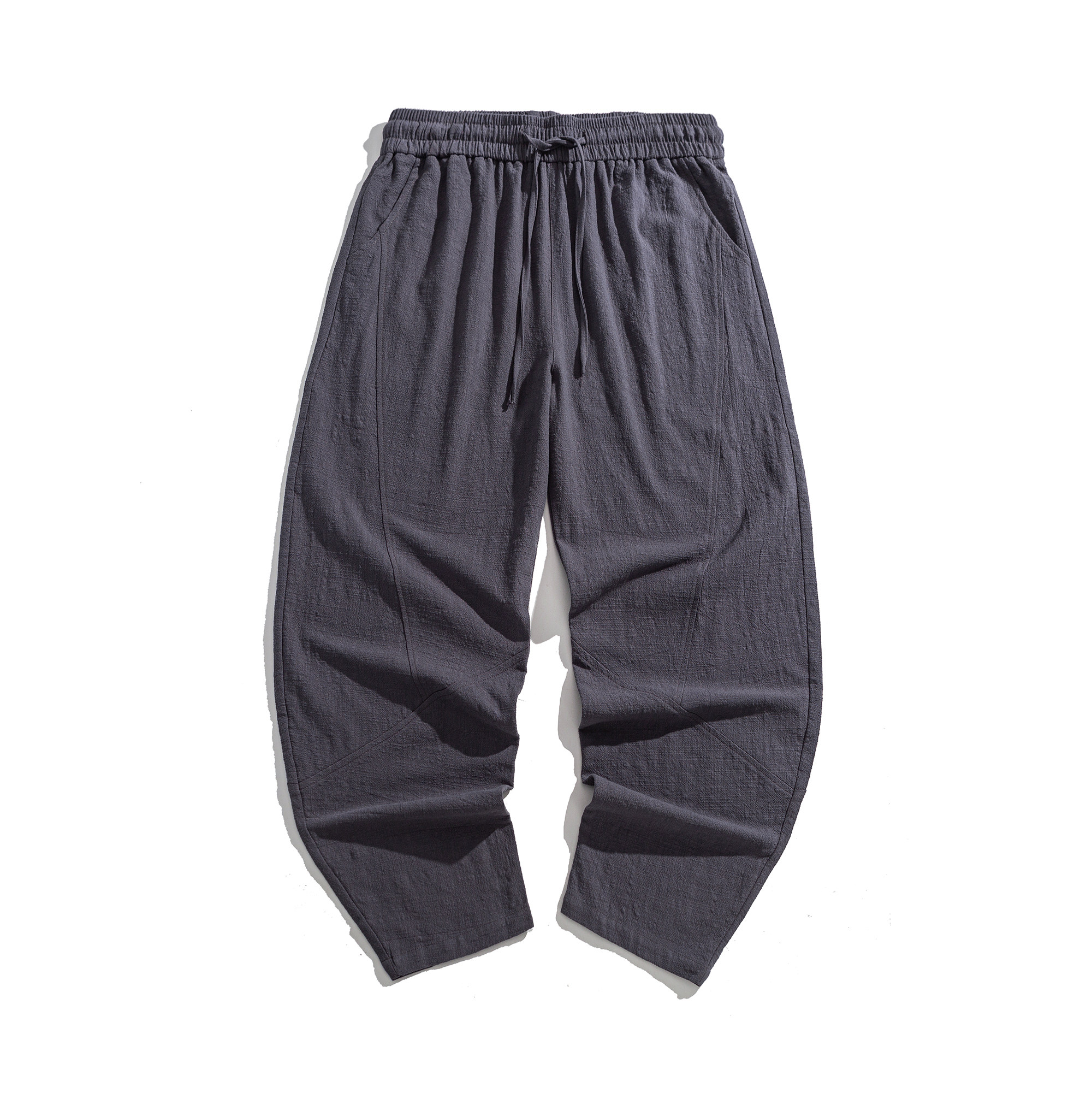 26春夏新款亚麻直筒宽松哈伦裤风棉麻休闲裤B378-K51-P65，男装休闲裤，电商B378（原B341）