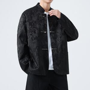 春季新中式提花暗花复古盘扣立领西服男高级感风上衣 1920-P100图片