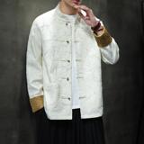 风复古夹克新中式立领铜扣唐装男青年大码汉服外套1902-P100，男装夹克，电商B378（原B341）
