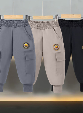 羊毛蚕丝三层加厚棉裤一条过冬小黄鸭儿童工装加绒保暖冬季男女童