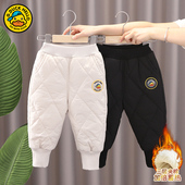 小黄鸭三层加绒加厚儿童棉裤 子潮 女童保暖裤 冬款 中小童超厚防风裤